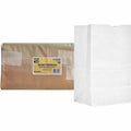 AJM Packaging #20 Squat White Paper Grocery Bags, Bleached Kraft, 500 / Carton, AJMWB20NP5CES