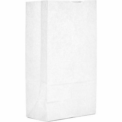 AJM Packaging #12 White Paper Grocery Bags, Bleached Kraft, 500 / Carton — view 1