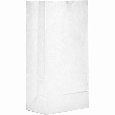 AJM Packaging #8 White Paper Grocery Bags, Bleached Kraft, 500 / Carton — view 1