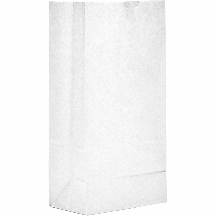 AJM Packaging #8 White Paper Grocery Bags, Bleached Kraft, 500 / Carton — view 1