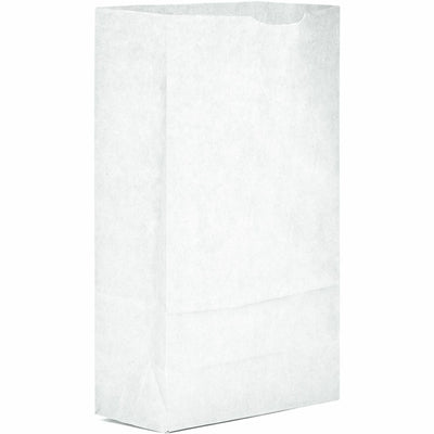 AJM Packaging #6 White Paper Grocery Bags, Bleached Kraft, 500 / Carton — view 1