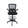 Norstar Office Boss Mesh Flip-Arm Stool, Black, BOP16366BKBK