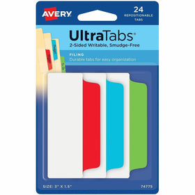 Avery UltraTabs Filing Tabs, 24 / Set, AVE74775ST