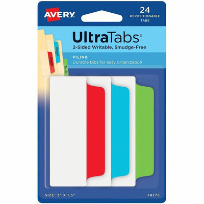 Avery UltraTabs Filing Tabs, 24 / Set, AVE74775ST