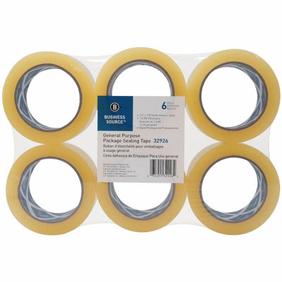 Business Source Heavy-duty Packaging/Sealing Tape, Clear, 6 / Pack, BSN32926