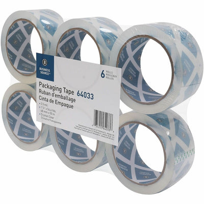 Business Source Crystal Clear Packaging Tape, 6 / Pack — view 1