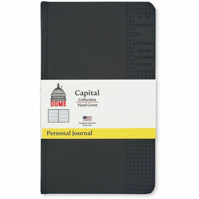 Dome Personal Journal - 5 x 8 Inch Hardcover Black Lined Journal Notebook, DOM30009