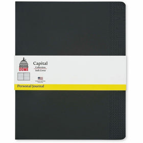 Dome Personal Journal - 8�10 Inch Softcover Black Lined Journal Notebook, 8" x 10", DOM30012