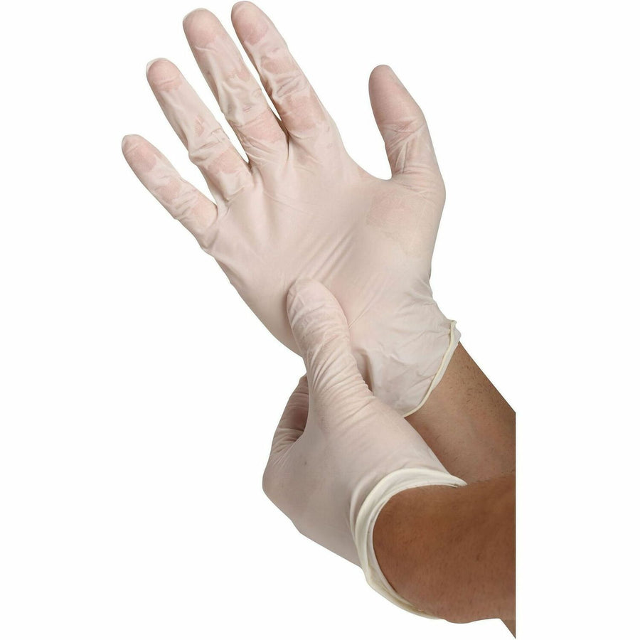 Genuine Joe Work Gloves, Small, White, Latex, 100 / Box, GJO15436