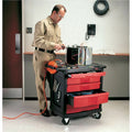 Rubbermaid Commercial 5 Drawer Mobile Work Center, Black, Red, RCPFG773488BLA