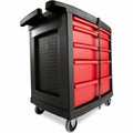 Rubbermaid Commercial 5 Drawer Mobile Work Center, Black, Red, RCPFG773488BLA