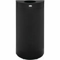 Rubbermaid Commercial Half Round Metallic Waste Receptacle, Textured Black, 12 gal, RCPSH12EPLTBK
