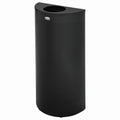 Rubbermaid Commercial Half Round Metallic Waste Receptacle, Textured Black, 12 gal, RCPSH12EPLTBK