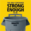 Rubbermaid Commercial Vented Wheeled BRUTE Container, 32 Gal Gray, RCP2179403
