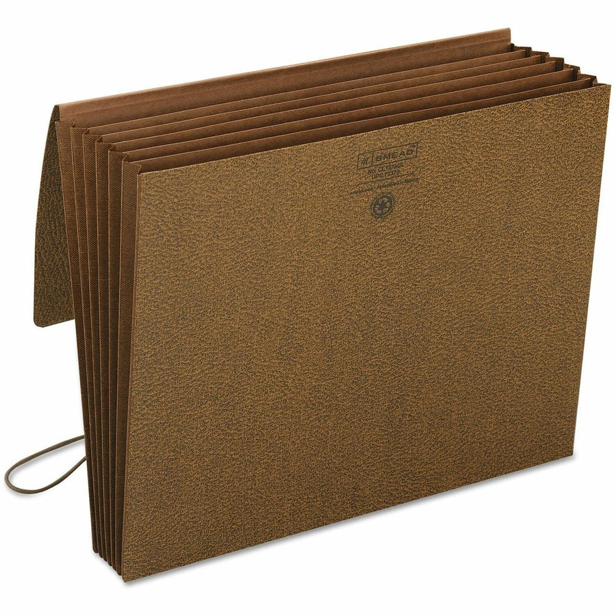 Smead Expanding Partition Wallets w/Elastic Card, 9.5" x 11.75", Brown, Redrope, Gusset, SMD72373EA