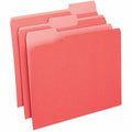Universal Deluxe 1/3 Tab Cut Letter Recycled Top Tab File Folder, Light Red, 8 1/2" Width x 11" Length, 100 / Box, UNV10503