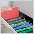 Universal Deluxe 1/3 Tab Cut Letter Recycled Top Tab File Folder, Light Red, 8 1/2" Width x 11" Length, 100 / Box, UNV10503