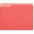 Universal Deluxe 1/3 Tab Cut Letter Recycled Top Tab File Folder, Light Red, 8 1/2" Width x 11" Length, 100 / Box, UNV10503