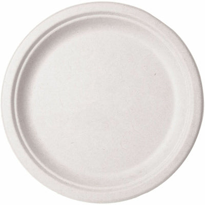 Vegware Sugarcane Plates, Natural, 500 / Carton, VEGVWP005NFA