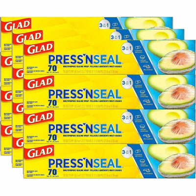 The Clorox Glad Press'N Seal Multipurpose Wrap, Frosted Clear, 12 / Carton, CLO70441CT
