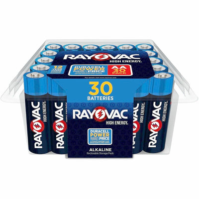 Spectrum Rayovac Alkaline AA Batteries, Blue, 30 / Pack, RAY81530PP