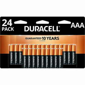 Duracell CopperTop Alkaline AAA Batteries, Black, 24 / Pack, DURMN2400B24Z