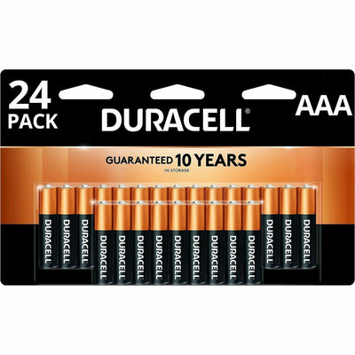 Duracell CopperTop Alkaline AAA Batteries, Black, 24 / Pack, DURMN2400B24Z