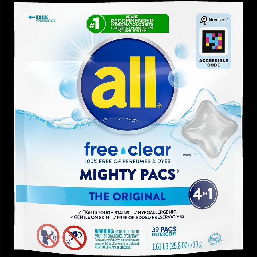 all Free Clear Mightypacs Laundry Pods, Phosphate-free, 6 / Carton, DIA73978CT