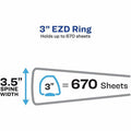 Avery One Touch Ring Heavy-Duty View Binder, Red, 4 / Carton, AVE79325CT