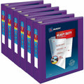 Avery One Touch Heavy-Duty View Binder, Purple, 8 1/2" Width x 11" Length, 6 / Carton, AVE79777CT