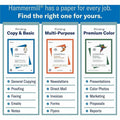 Sylvamo Hammermill Colors Copy Paper, Cream, 8 1/2" x 11", 10 / Carton, HAM168030CT