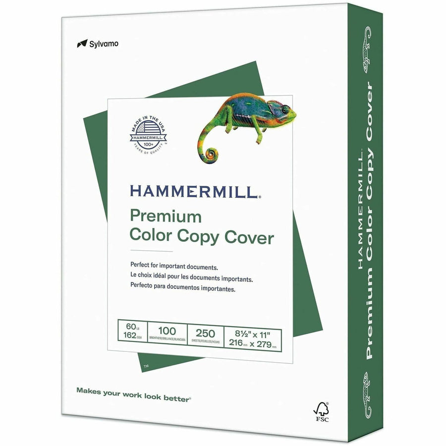 Hammermill Premium 60 lb. Color Copy Cover Paper, 8.5" x 11", White, Heavyweight, 10 / Carton, HAM122549CT