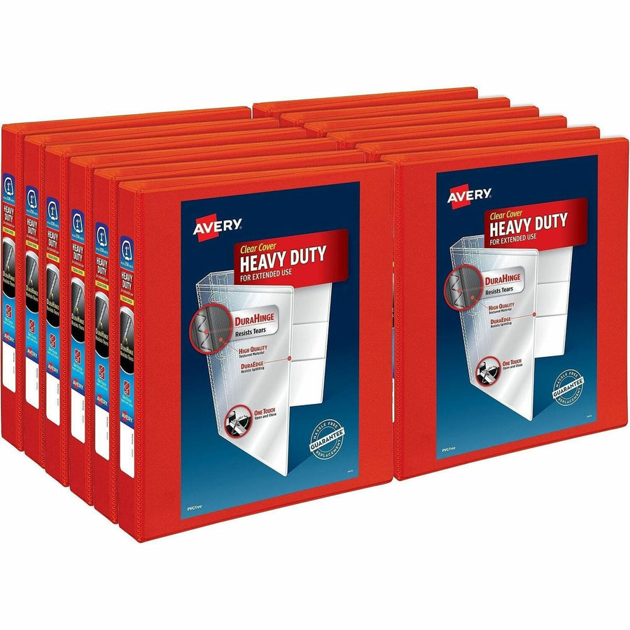 Avery One Touch Heavy-Duty View Binder, Red, 12 / Carton — view 1
