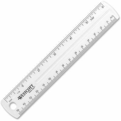Acme United Westcott Shatterproof Plastic Ruler, Clear, 12 / Box — view 1
