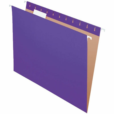 Business Source 1/5 Tab Cut Letter Hanging Folder, Purple, 25 / Box, BSN14120