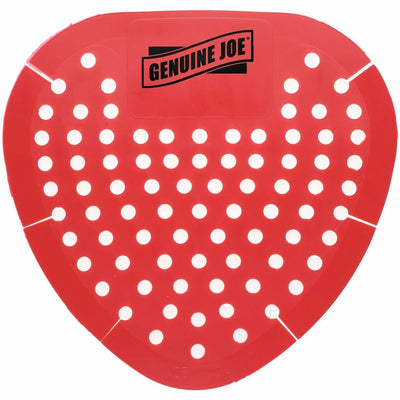 Genuine Joe Deodorant Urinal Screens, Red, 6 / Box, GJO10011