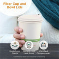 World Centric Compostable Fiber Sip Lids for Hot Cups, Natural, 20 / Carton, WORCULFB12GNLF
