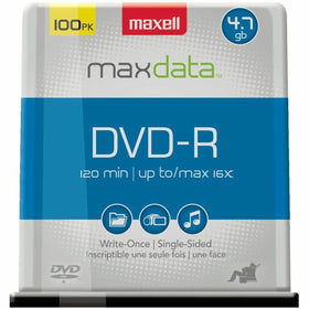 Maxell DVD Recordable Media - DVD-R - 16x - 4.70 GB - 100 / Pack, MAX638014