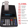 Sharp Calculators EL-2196BL 12-Digit Printing Calculator, Black, SHREL2196BL