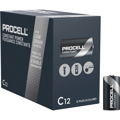 Duracell Procell by Alkaline C Batteries, Black, 12 / Box, DURPC1400