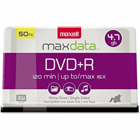 Maxell DVD Recordable Media - DVD+R - 16x - 4.70 GB - 1 Pack - Silver, MAX639013