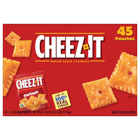 Cheez-It Crackers Pouches (45-Pack) | Portable Cheese Snack Packs Cheez-It