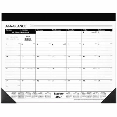 ACCO At-A-Glance Monthly Desk Pad Calendar, Standard, 21 3/4" x 17", White, AAGSK2200