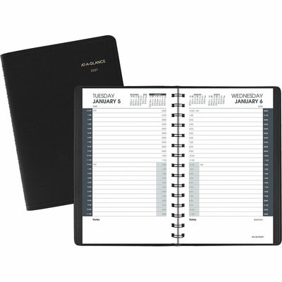 ACCO At-A-Glance 24-HourAppointment Book Planner, Black, 4 7/8", AAG7020305