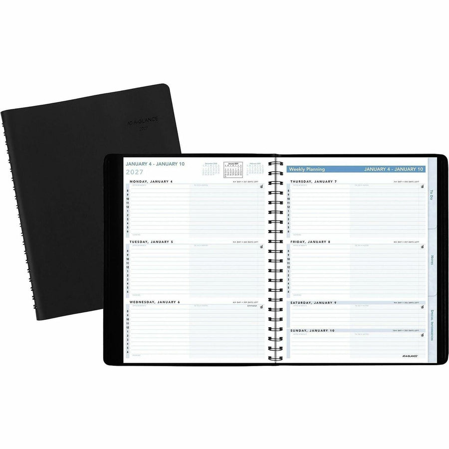 ACCO At-A-Glance Action PlannerAppointment Book Planner, Black, 8", 3EA/BX 8BX/CT — view 1