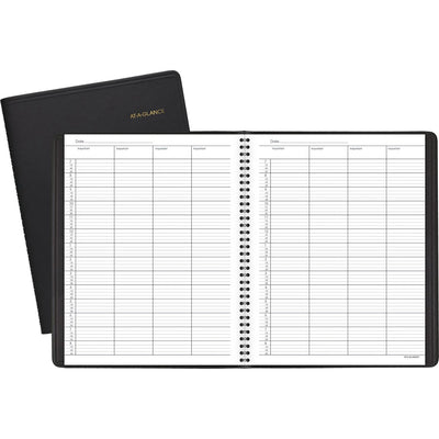 ACCO At-A-Glance 4-Person Undated Daily Appointment Book, Black, 8 1/2", AAG8031005