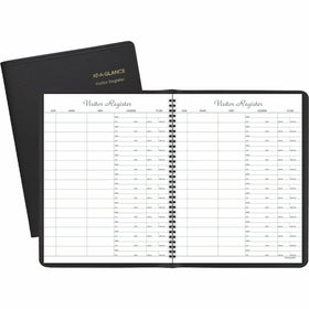 ACCO At-A-Glance Visitor's Register Book, Black, 8.50" Width x 11" Length, AAG8058005