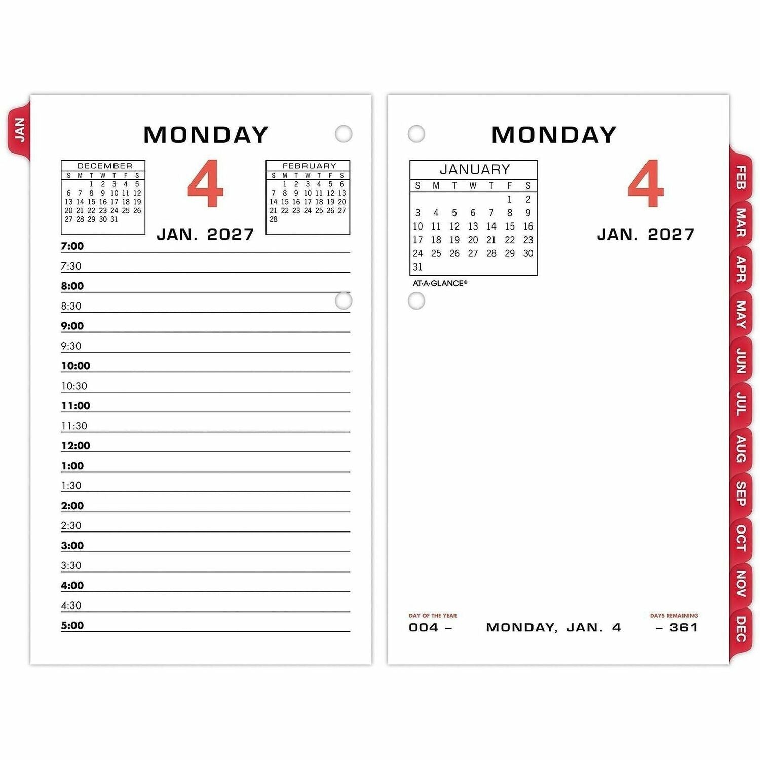 At-A-Glance Loose-Leaf Desk Calendar Refill, 1 Each