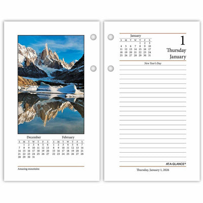 ACCO At-A-Glance Photographic Loose-Leaf Desk Calendar Refill, 3 1/2", 12EA/CT — view 1