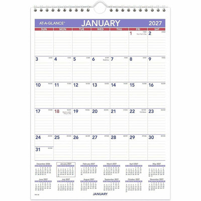 ACCO At-A-Glance Wall Calendar, White, 8", /BX 12BX/CT — view 1